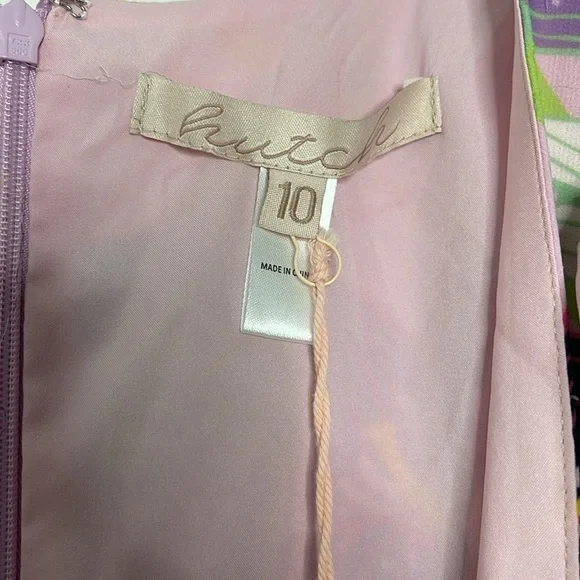 Hutch Floral Printed Ruffled Long Puff Sleeve Pink Mini V Neck Dress Size 10 New - Picture 3 of 9